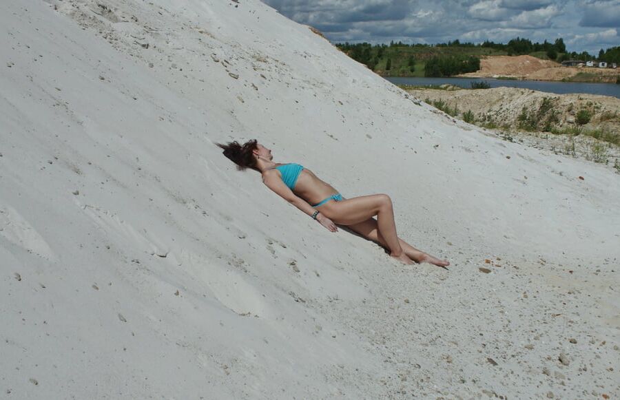 On White Sand in turquos bikini