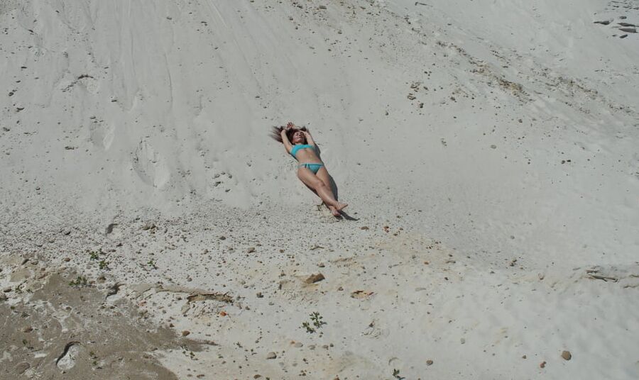 On White Sand in turquos bikini