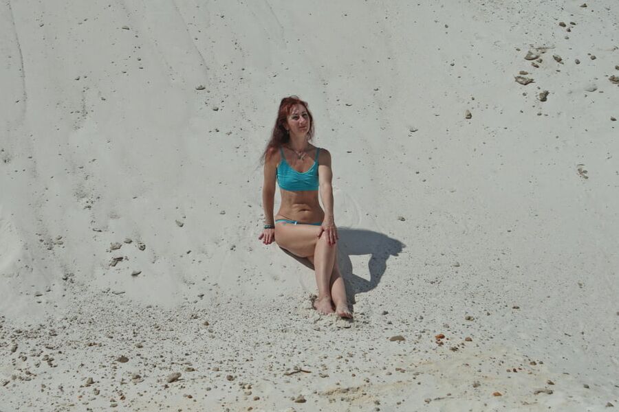 On White Sand in turquos bikini