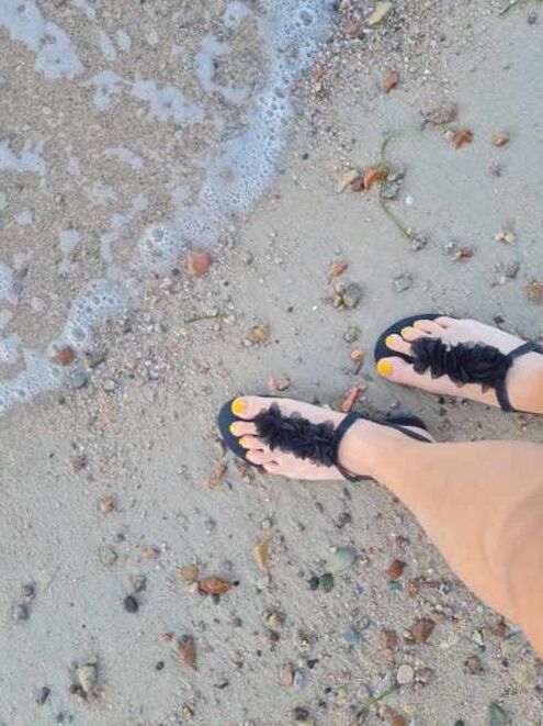 Wife beach feet