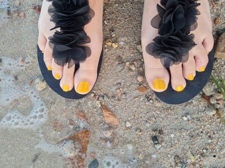 Wife beach feet