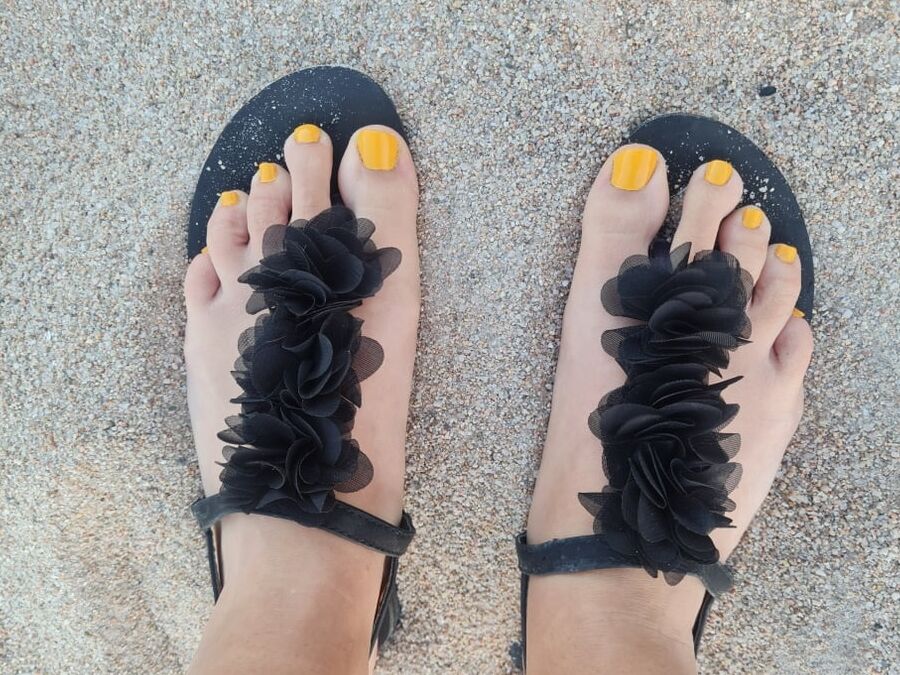Wife beach feet