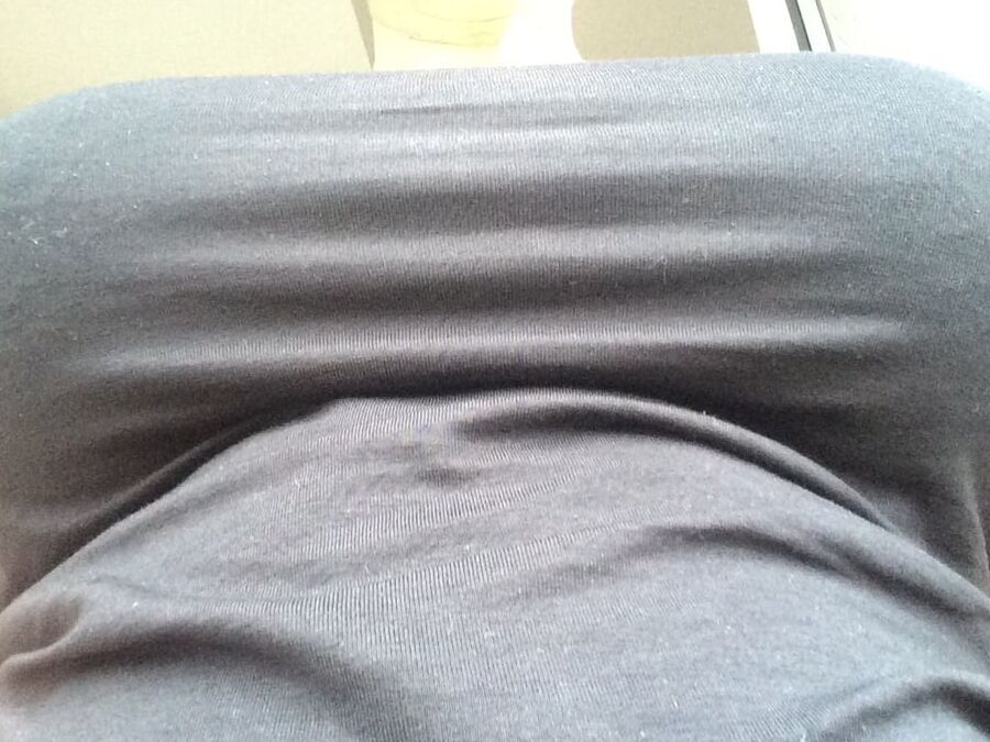 Wifes natural heavy big titts in shirt