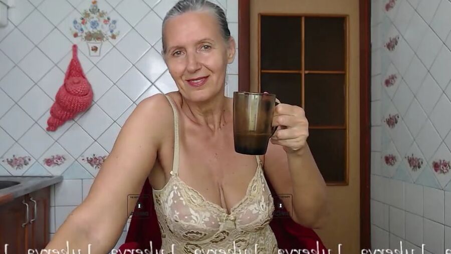 Sexy Lukerya in closed lace lingerie
