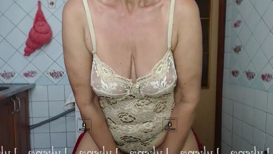 Sexy Lukerya in closed lace lingerie