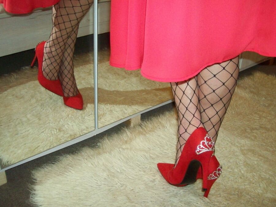High heels and red dress by Wildcat