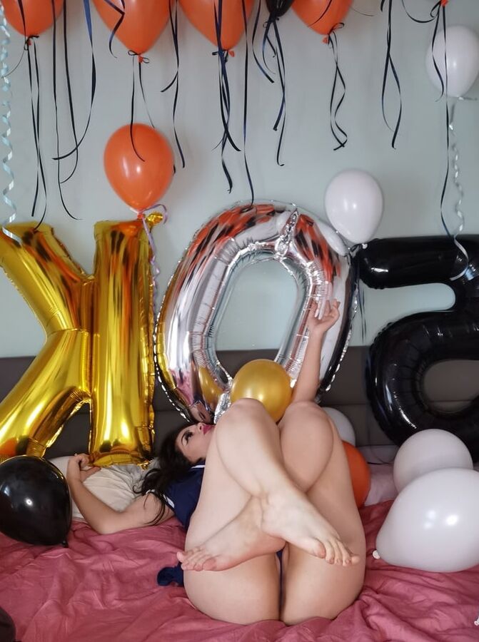 Police girl and balloons (full 63 pics set on my Onlyfans)