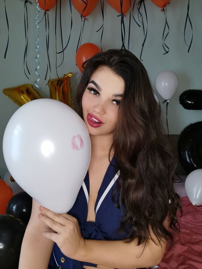 Police girl and balloons (full 63 pics set on my Onlyfans)