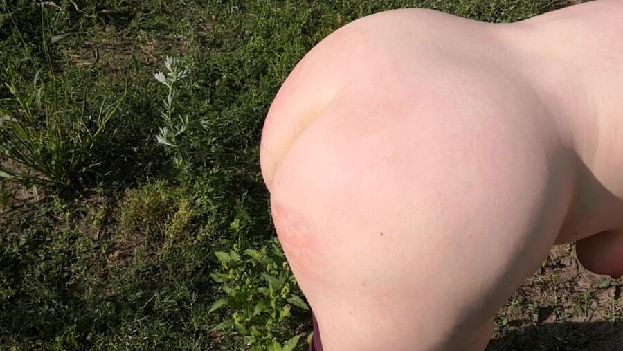 Naked whipping in cornfield