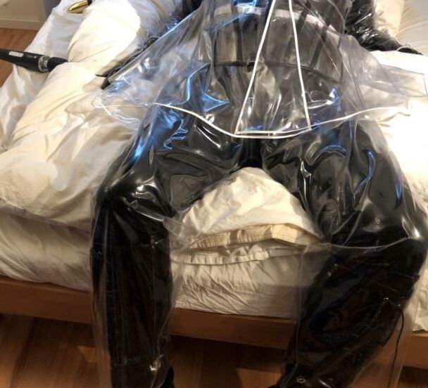 Transparent PVC Plastic Fetish Masturbation