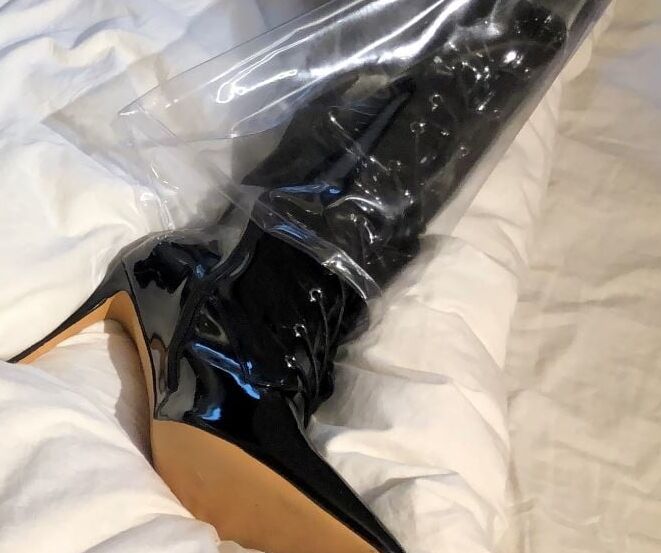 Transparent PVC Plastic Fetish Masturbation