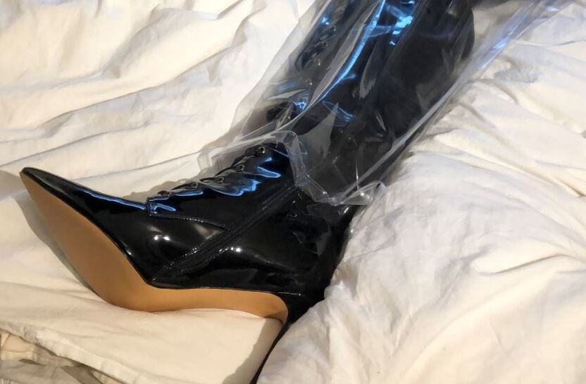 Transparent PVC Plastic Fetish Masturbation