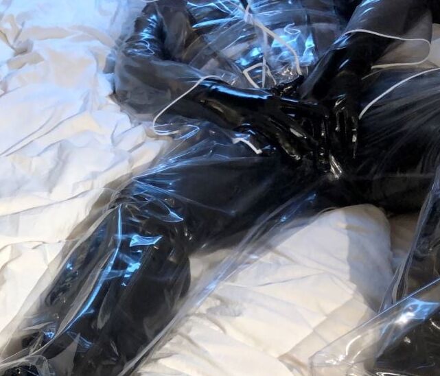 Transparent PVC Plastic Fetish Masturbation