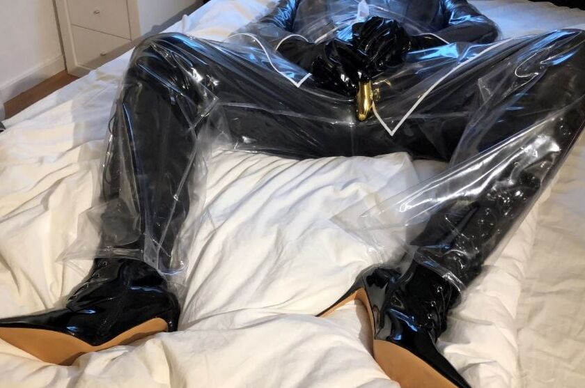Transparent PVC Plastic Fetish Masturbation