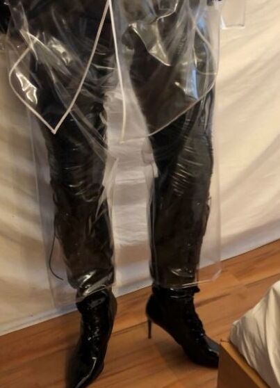 Transparent PVC Plastic Fetish Masturbation