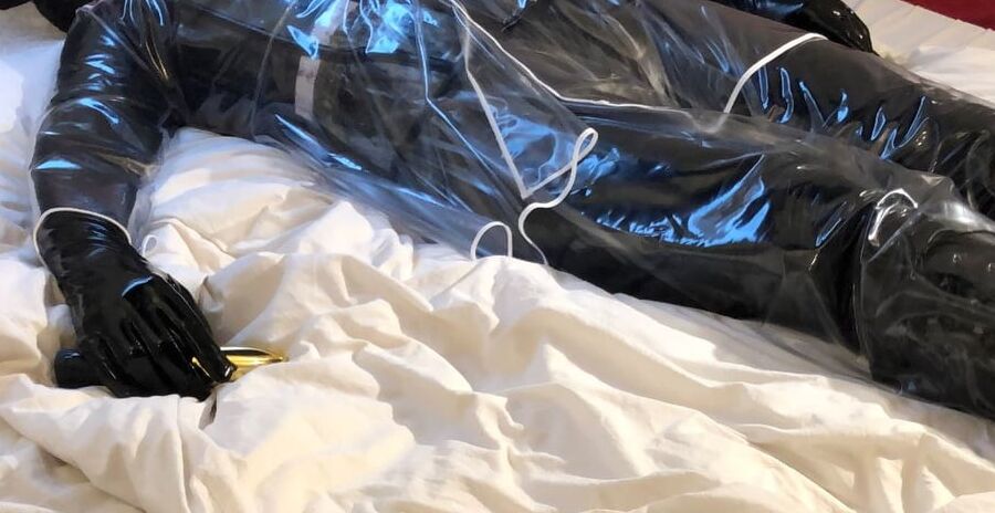 Transparent PVC Plastic Fetish Masturbation