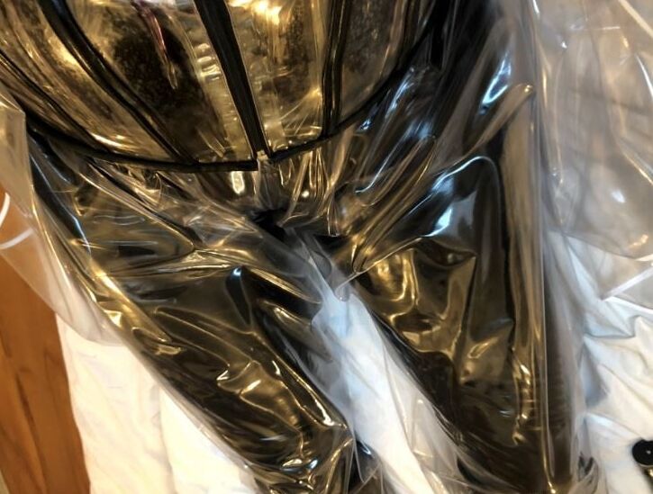Transparent PVC Plastic Fetish Masturbation