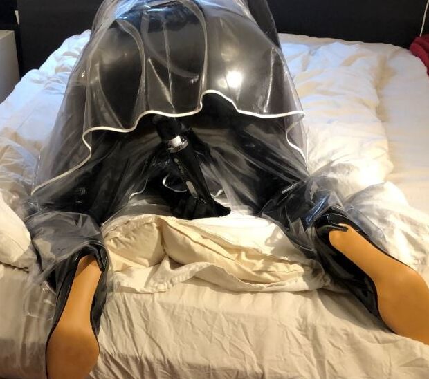 Transparent PVC Plastic Fetish Masturbation