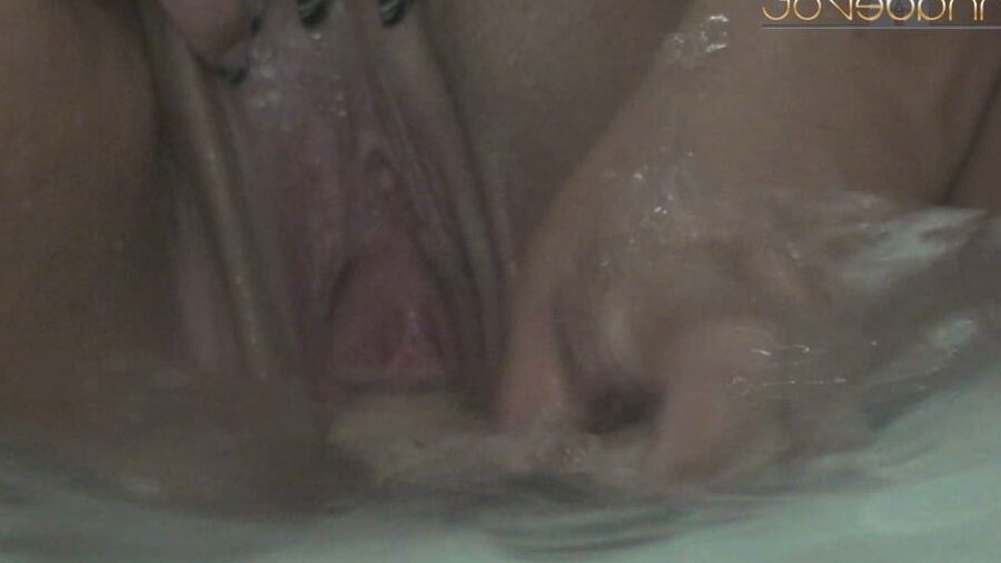 Double dildo in the bathtub