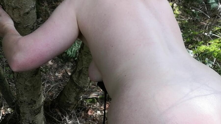 Naked Tits and Ass whipping in woods