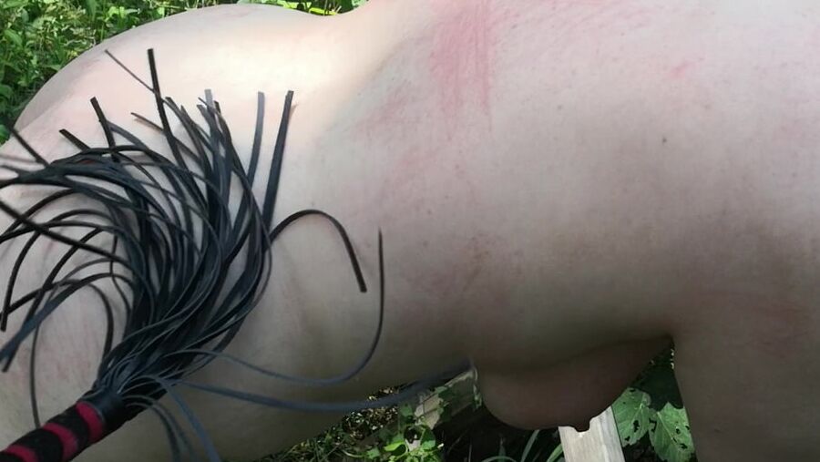 Whip my back in public forest
