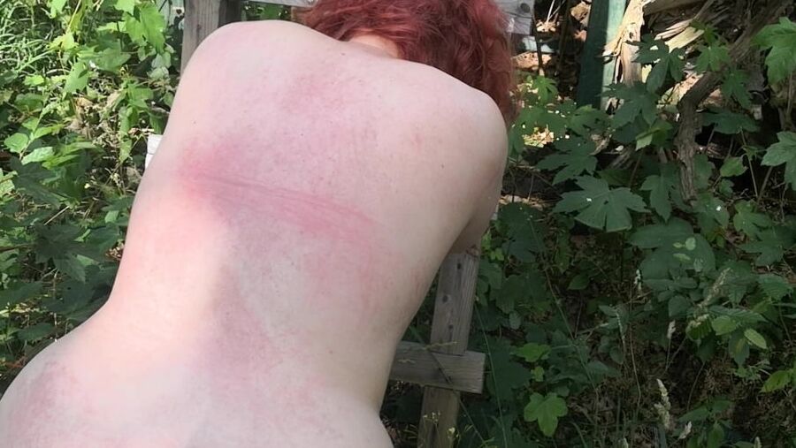 Whip my back in public forest