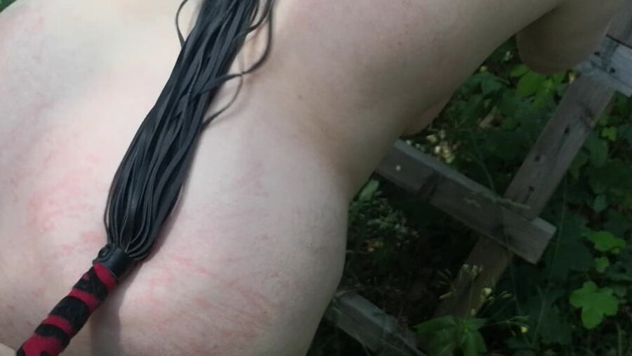 Whip my back in public forest