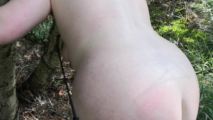 Naked Tits and Ass whipping in woods