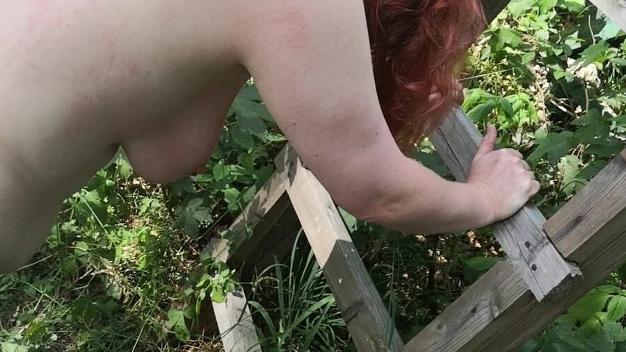 Whip my back in public forest