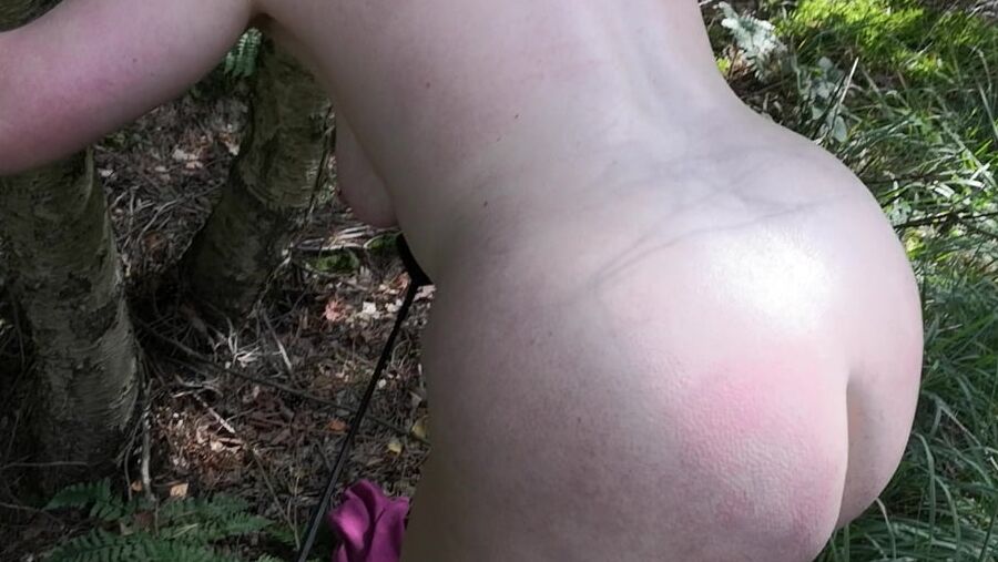 Naked Tits and Ass whipping in woods