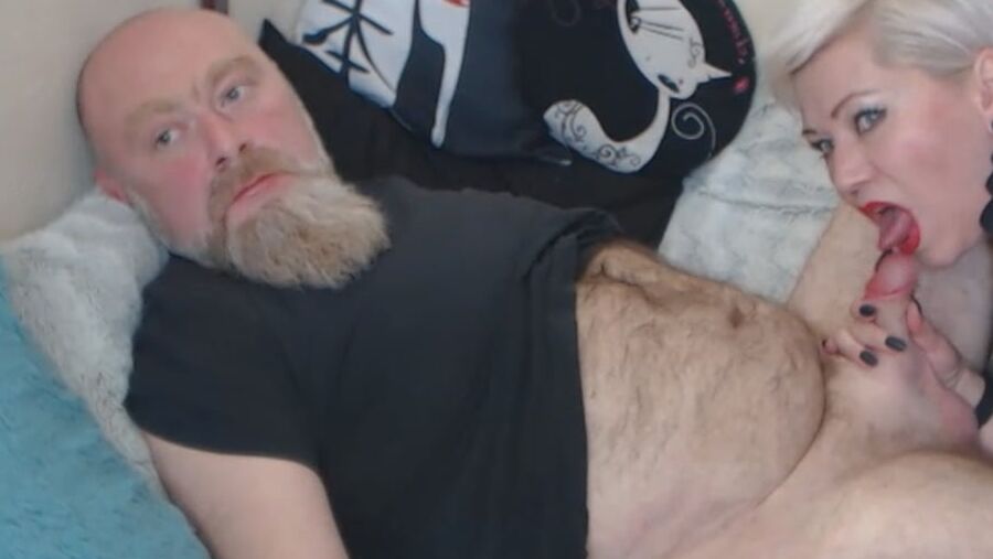 Hard rough sex of bearded daddy & blonde MILF cocksucker!