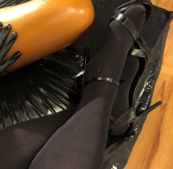 Heels, Latex and clear PVC
