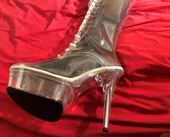 Clear Plastic Boots and Nylons