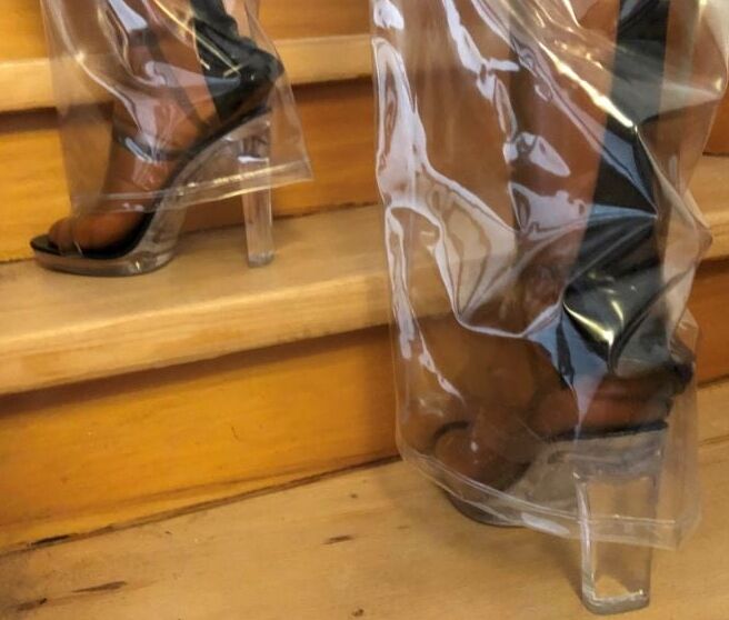 Heels, Latex and clear PVC