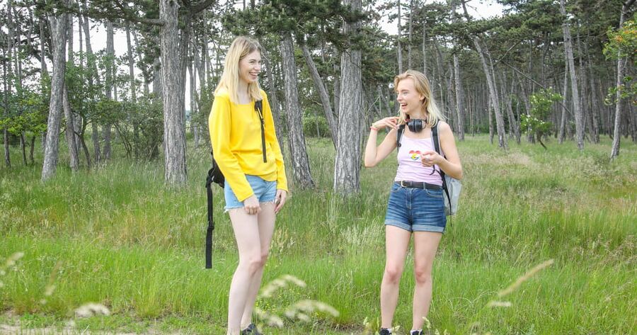 Skinny Lesbians in Nature at FuckingSkinny