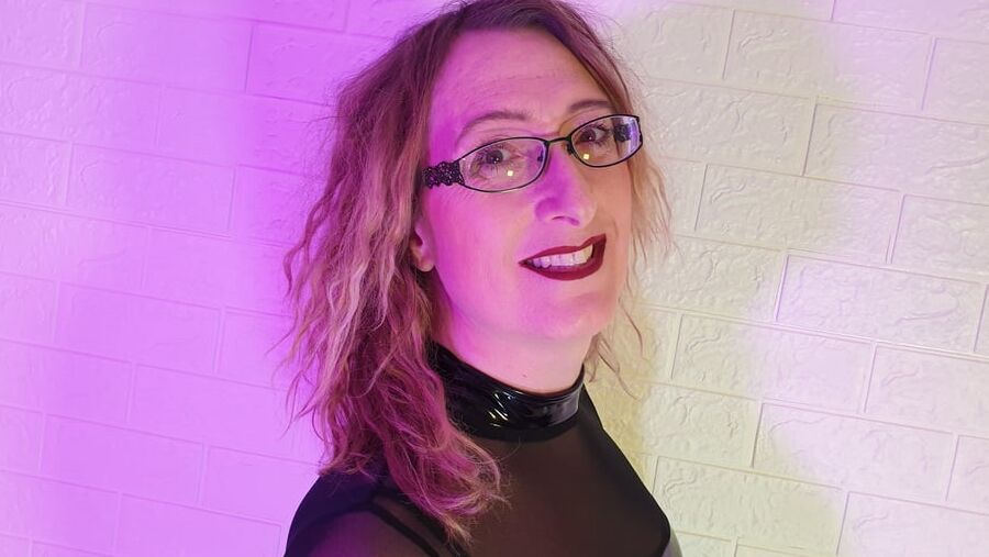 Black Shiny PVC Long bare Legs and Sexy Stilettos