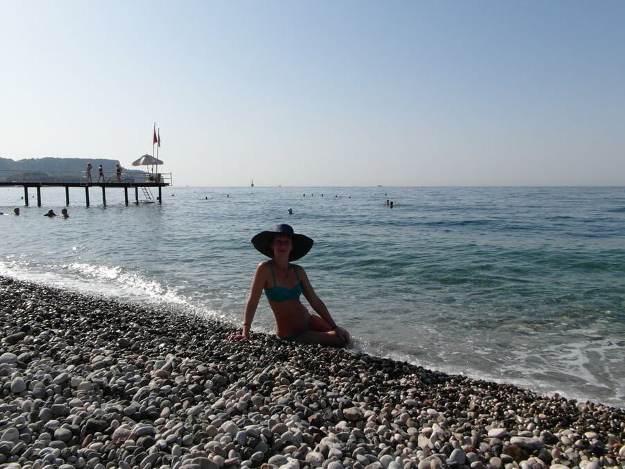 On beach of Alania, Turkey