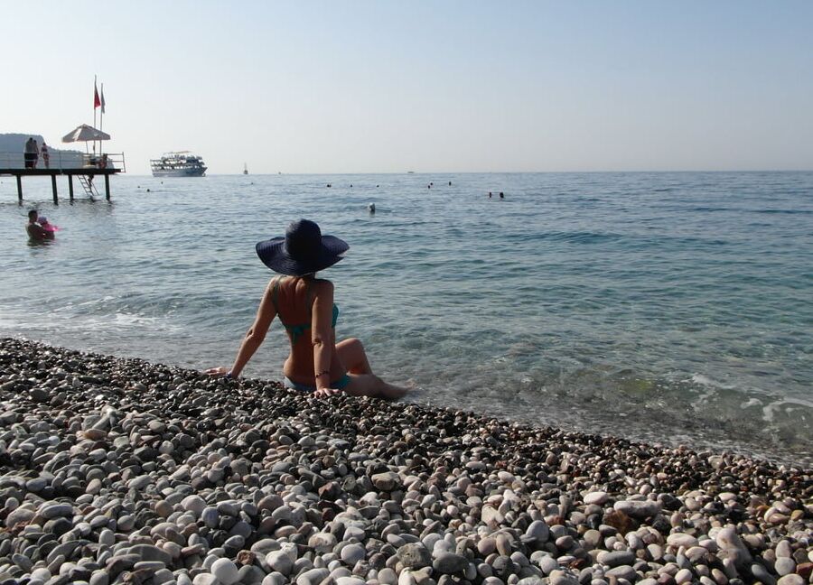 On beach of Alania, Turkey