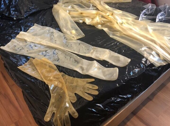 Transparent Latex Masturbation