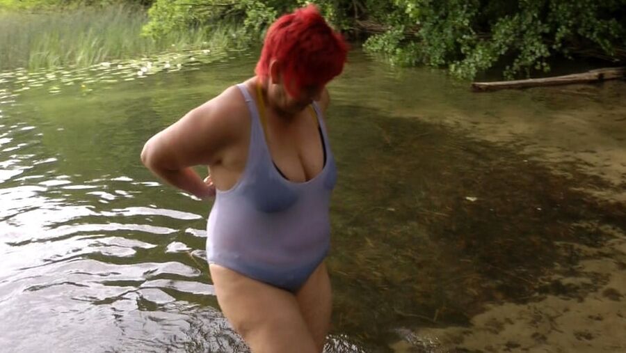 Alone on the lake - First swim in the lake