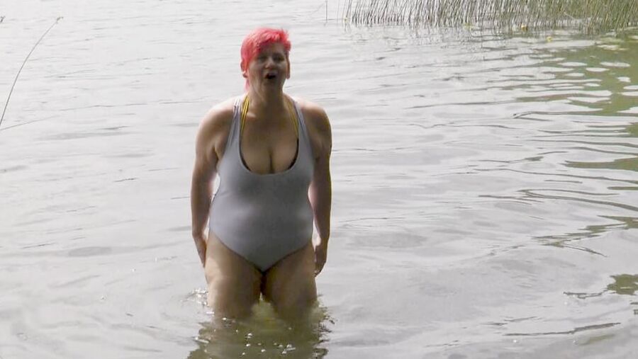 Alone on the lake - First swim in the lake