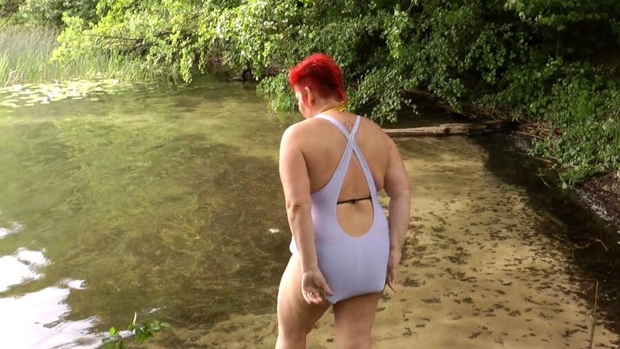 Alone on the lake - First swim in the lake