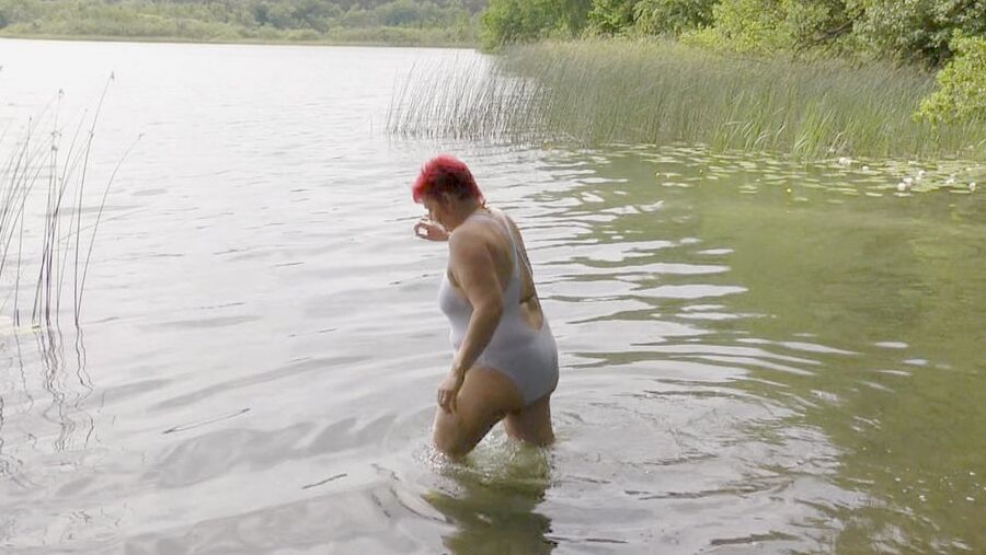 Alone on the lake - First swim in the lake