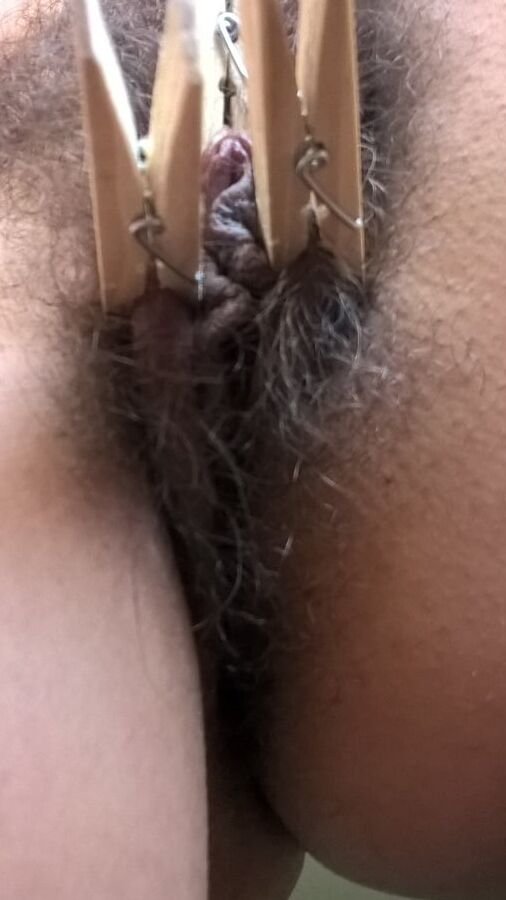 Hairy JoyTwoSex - Playing With Clothespins
