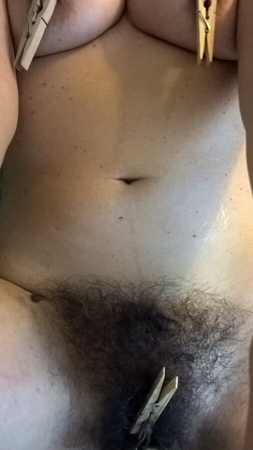 Hairy JoyTwoSex - Playing With Clothespins