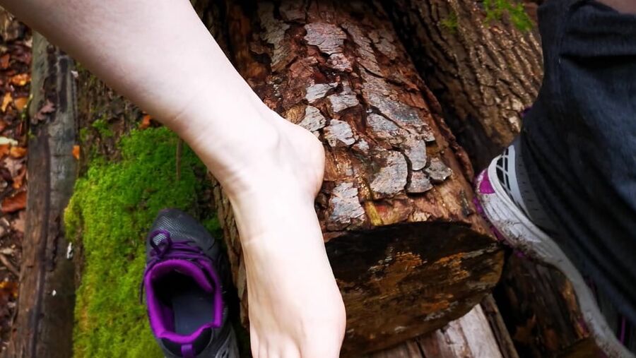 Nackte Scheide schlagen im Wald