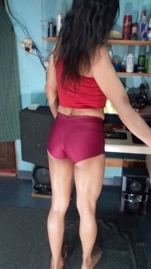 Whore Maria In Hot Red Shorts