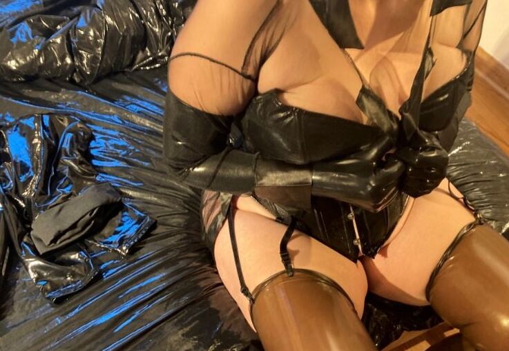 Dressing up for Latex Fetish Video