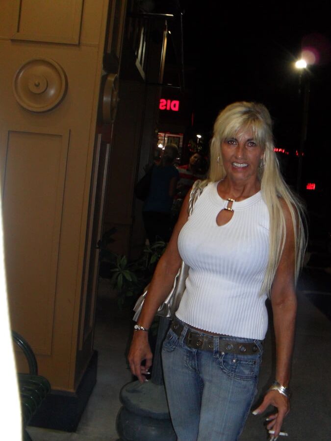 Down town busty blonde