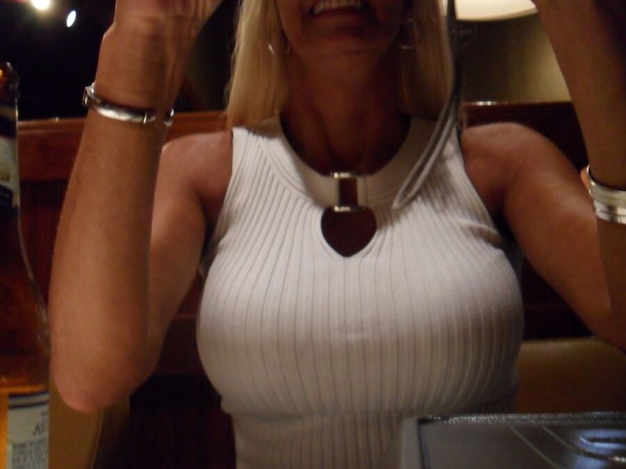 Down town busty blonde